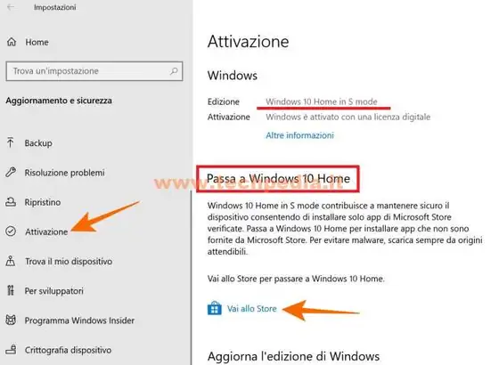 disattivare modalita s windows 10 022