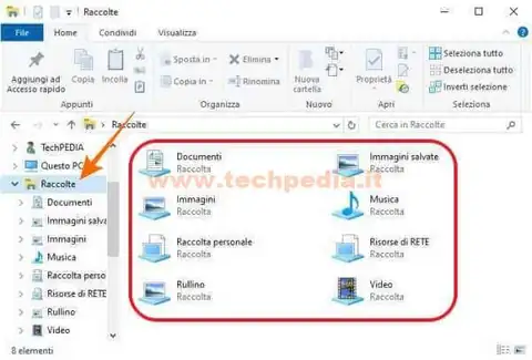 eliminare raccolta windows 10 007