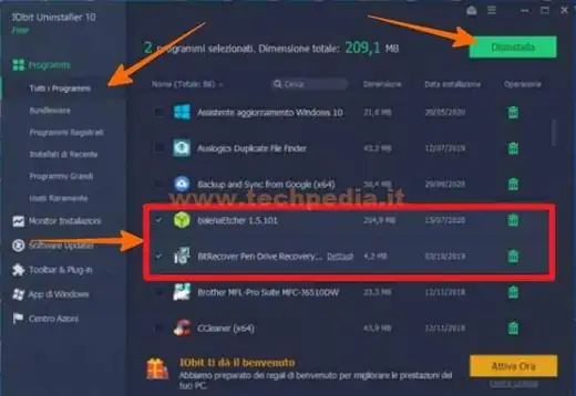 iobit uninstaller disinstallare programmi windows10 043