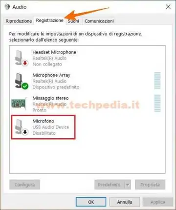 microfono non funziona windows 10 023