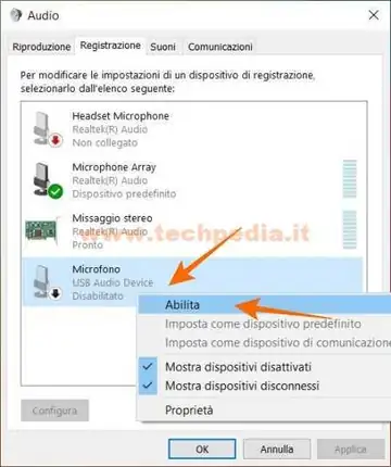 microfono non funziona windows 10 024