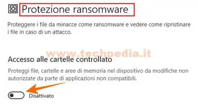 protezione ransomware windows 10 022