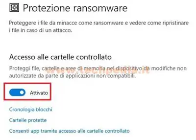 protezione ransomware windows 10 028
