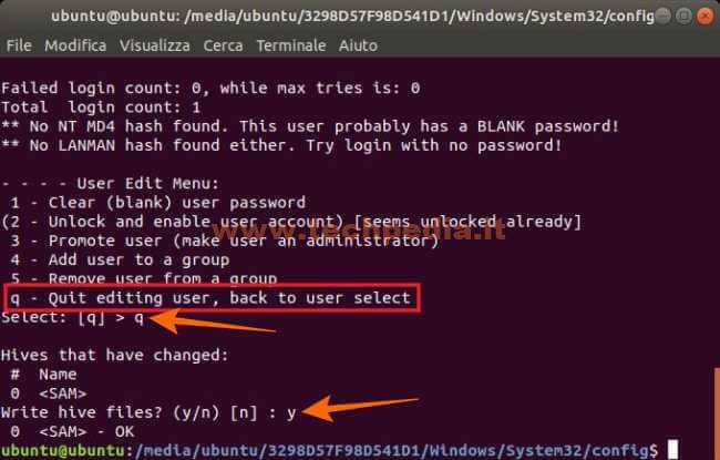Resettare Password Dimenticata Windows10 055