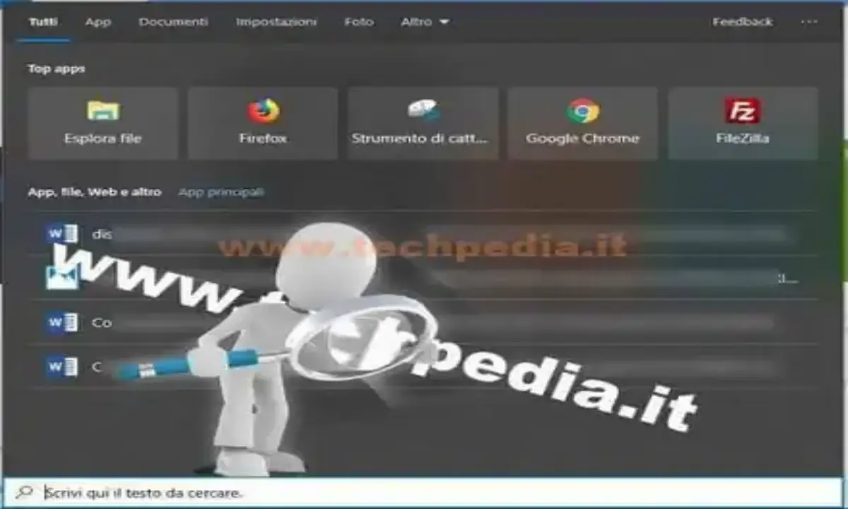 Non mostrare contenuti WEB nella ricerca di Windows 10