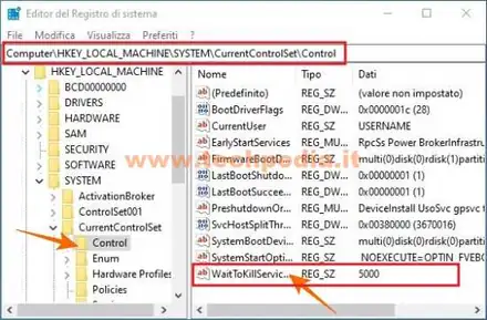 velocizzare spegnimento computer windows 10 022