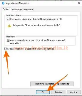 visualizzare icona bluetooth windows 10 016