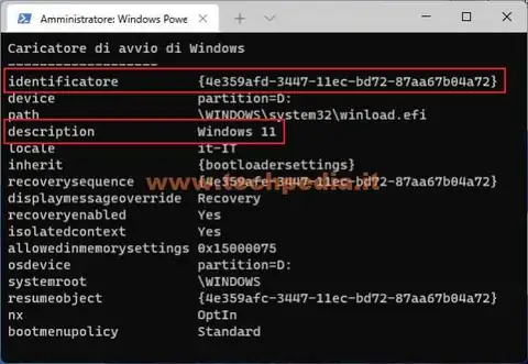 cambiare nome boot list windows 11 031