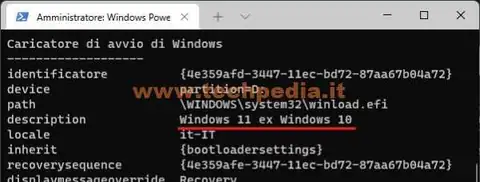 cambiare nome boot list windows 11 037