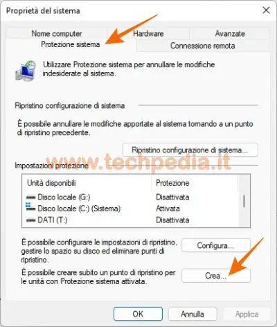 creare punto ripristino windows 11 016