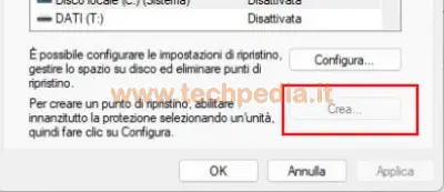 creare punto ripristino windows 11 019