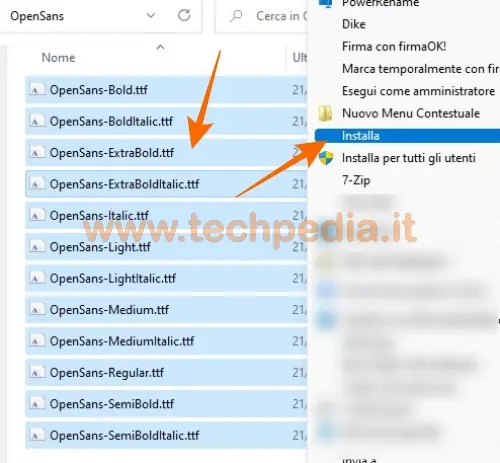 installare font windows 11 088