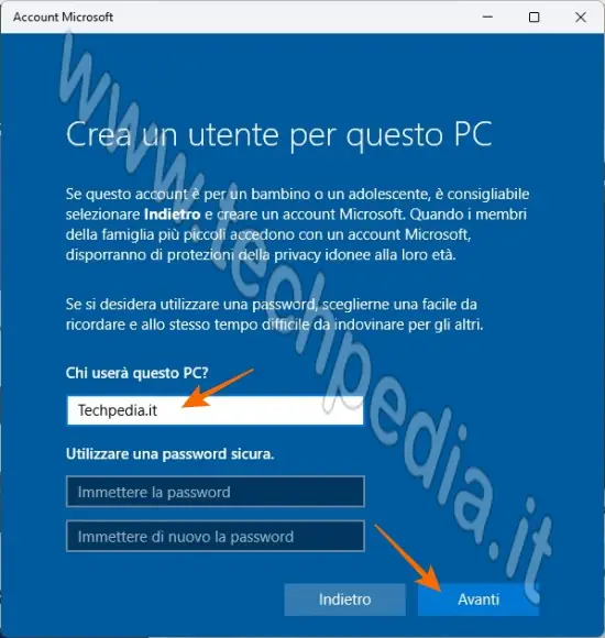 installare windows 11 senza account 055