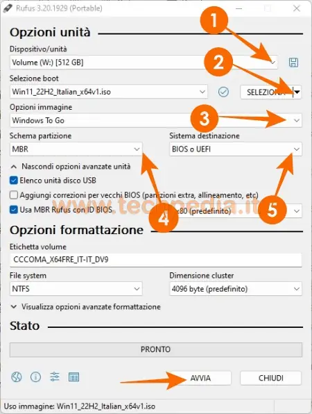 installare windows hard disk esterno 019