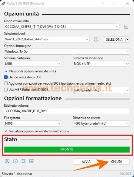 installare windows hard disk esterno 034