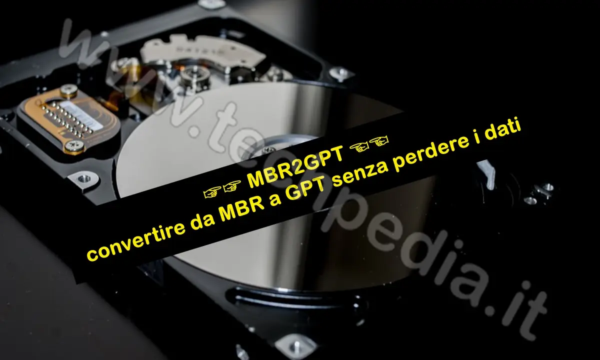 Convertire da mbr a gpt con mbr2gpt