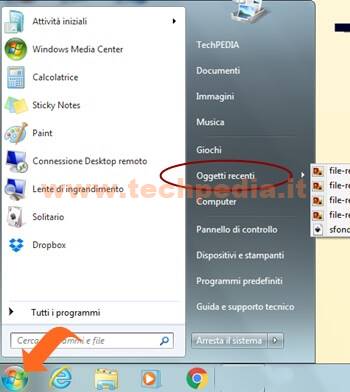 Elenco File Recenti Windows 7 013