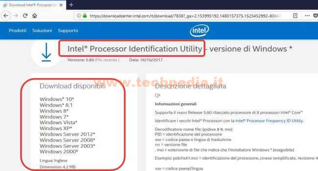 Conoscere Cpu Intel Con Processor Identification Utility 013