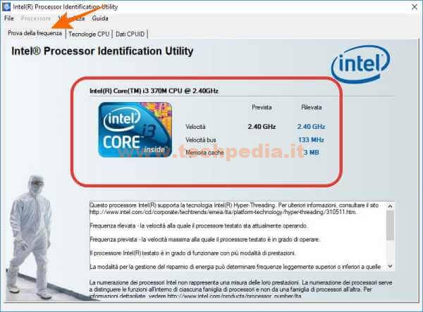 Conoscere Cpu Intel Con Processor Identification Utility 037
