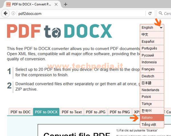 SCARICARE CONVERTIRE FILE DOCX