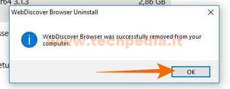 Rimuovere Barra Browser Fissa Desktop Windows Webdiscover 019