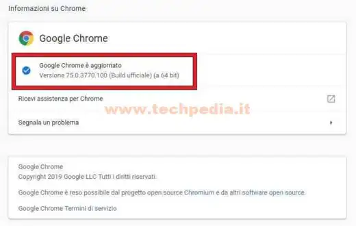 aggiornare chrome 013