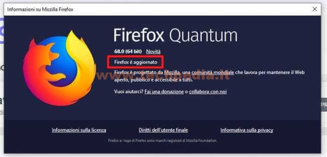 Aggiornare Firefox 016