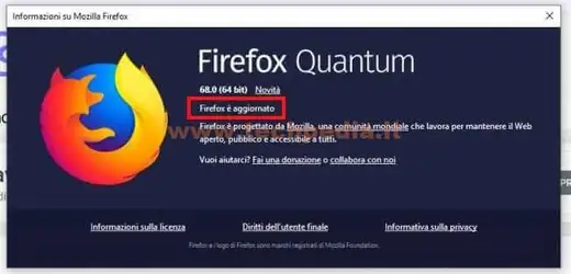 aggiornare firefox 016