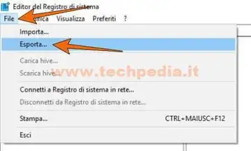 backup registro di sistema 010