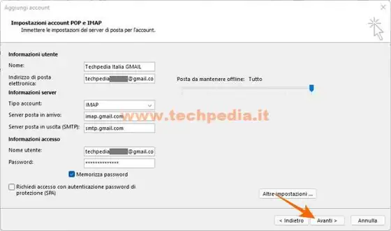configurazione gmail outlook 152