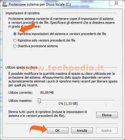 creare punto di ripristino windows 013W7