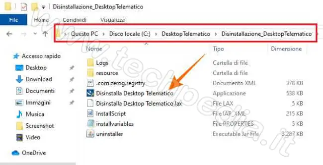 disinstallare desktop telematico errore java 013