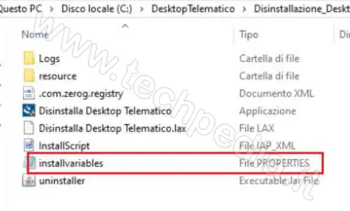 disinstallare desktop telematico errore java 022