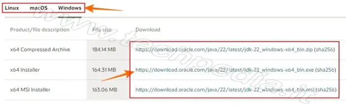 download java installare java 016