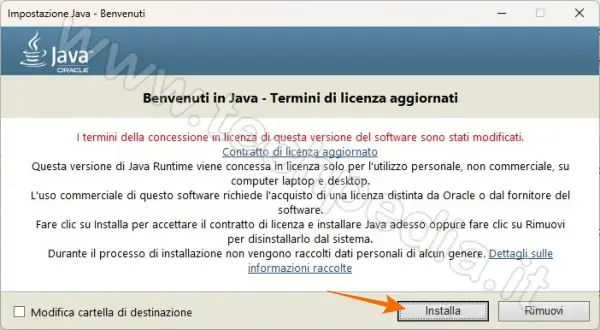 download java installare java 064