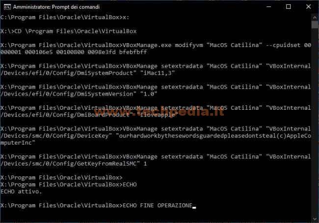 Installare Catalina Windows Virualbox 055