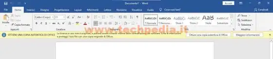 rimuovere messaggio copia autentica office 019